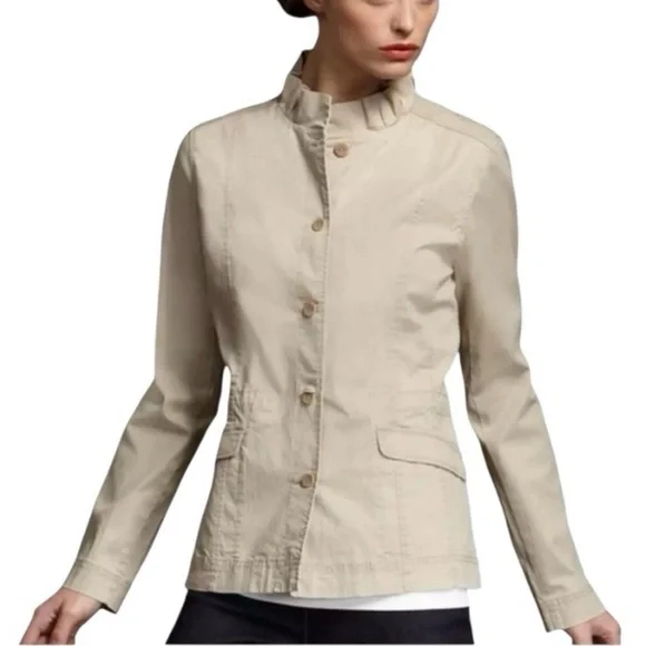 Eileen fisher Ruffle collar utility jacket - Picture 2 of 8